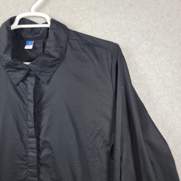 Old Navy 100% Cotton Black LS Knee Length Shirt Dress Women's Plus 3X - Picture 4 of 12